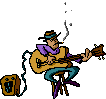 animated graphic smoking guitar player